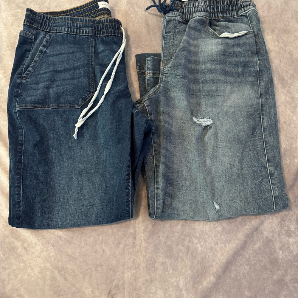 Lane Bryant pull on Women's Relaxed Jeans in Dark and Light Blue